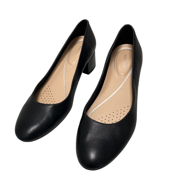 Easy Spirit Comfort Ailene Low Block Heel Dress Shoes Pumps Black Leather Size 8 - Picture 3 of 12